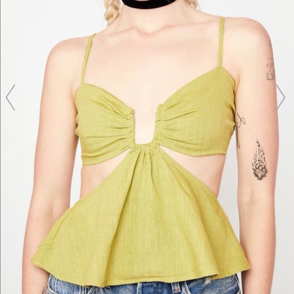 Dolls Kill Tops - Brand new green cut out tank Dollskill Medium